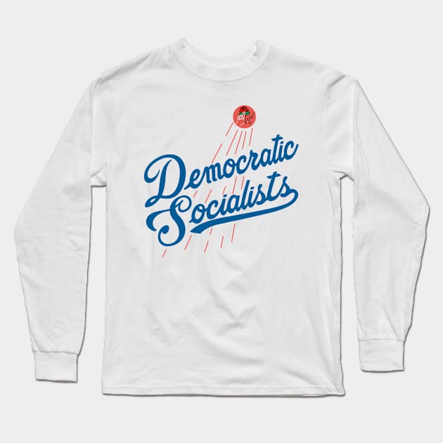 LA Democratic Socialists White Long Sleeve T-Shirt by radsquare